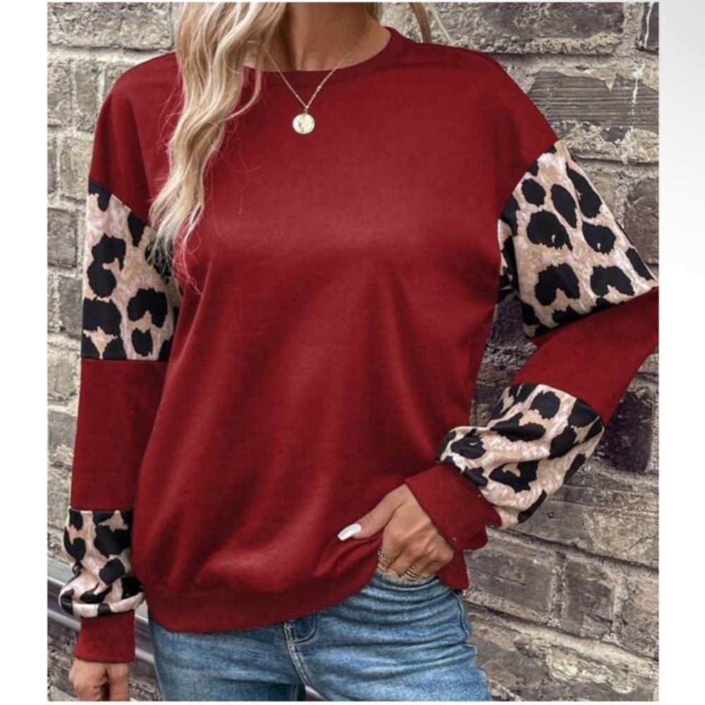 Red Leopard Print Top NEW WITH TAGS